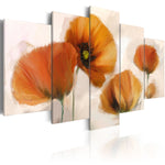 Foto schilderij - Artistic poppies - 5 pieces