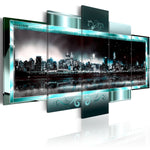 Foto schilderij -  Turquoise New York: Starry Night