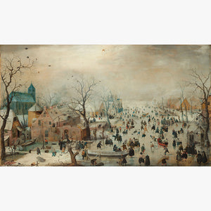 Winterlandschap met schaatsers Hendrick Avercamp