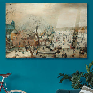 Winterlandschap met schaatsers Hendrick Avercamp