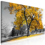 Foto schilderij - Autumn in the Park (1 Part) Narrow Gold