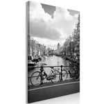 Foto schilderij - Bikes On Bridge (1 Part) Vertical