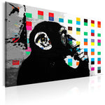 Foto schilderij - Banksy The Thinker Monkey