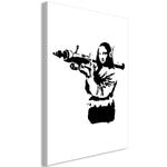 Foto schilderij - Banksy Mona Lisa with Rocket Launcher (1 Part) Vertical