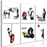 Foto schilderij - Banksy Style (6 Parts)