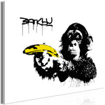 Foto schilderij - Banksy: Monkey with Banana (1 Part) Wide