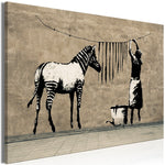 Foto schilderij - Banksy: Washing Zebra on Concrete (1 Part) Wide